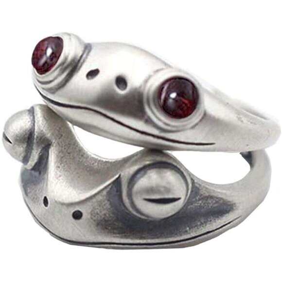 Frog Ring Silver Women Adjustable Cute Animal Jewelry Fashion - Picture 7 of 7